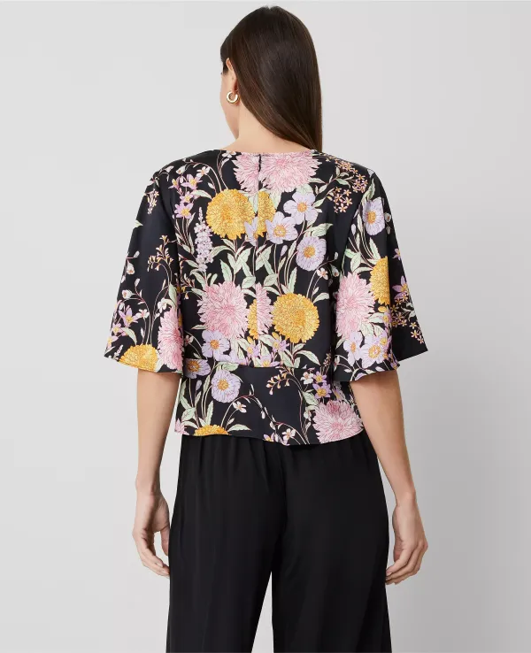 Floral Wrap Blouse