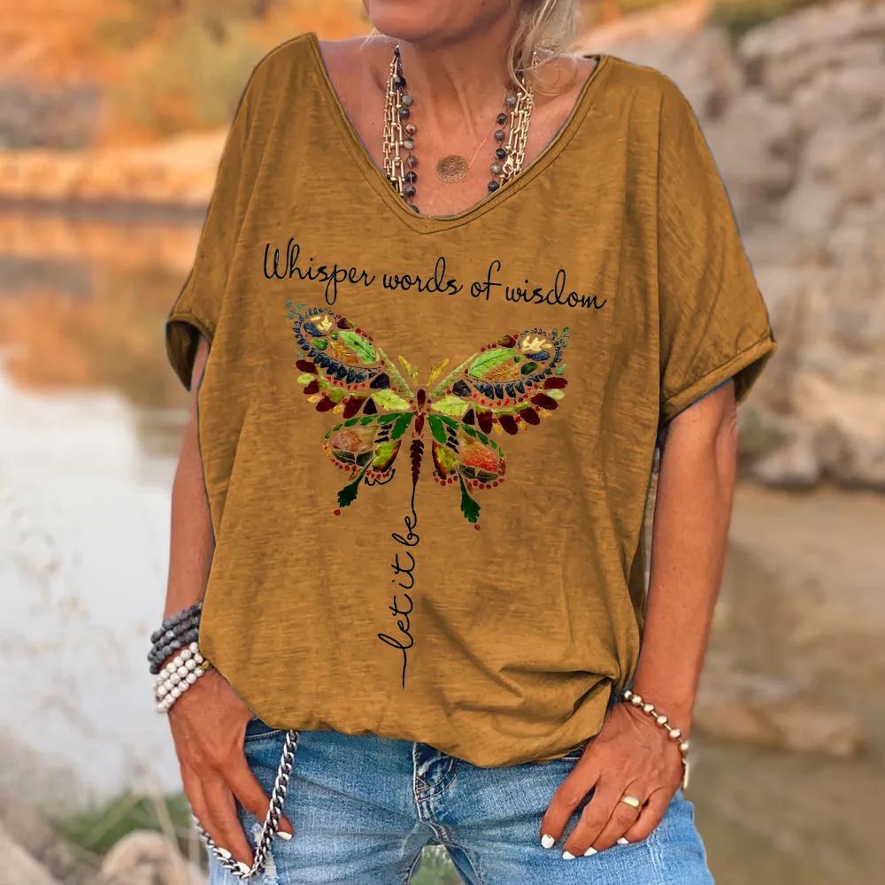 Custompupshirt Whisper Words Of Wisdom Butterfly Printed Graphic Tees