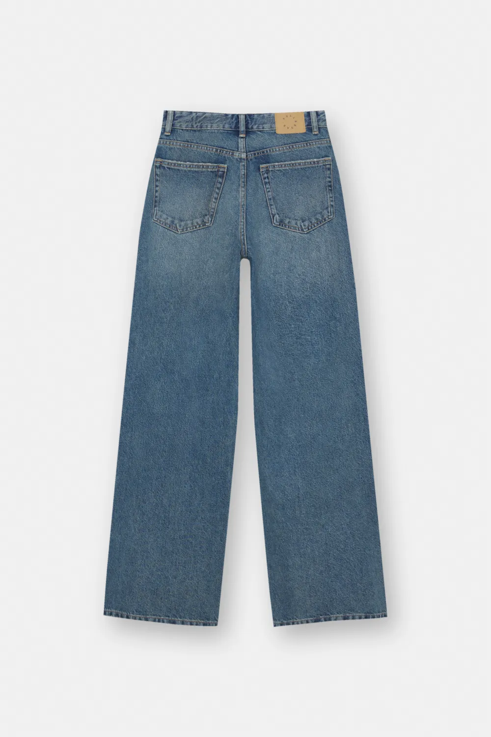 Jeans wide leg tiro alto