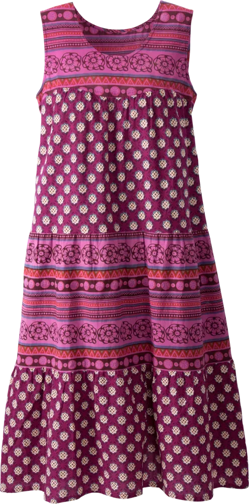 Sleeveless Cotton Tiered Lounge Dress