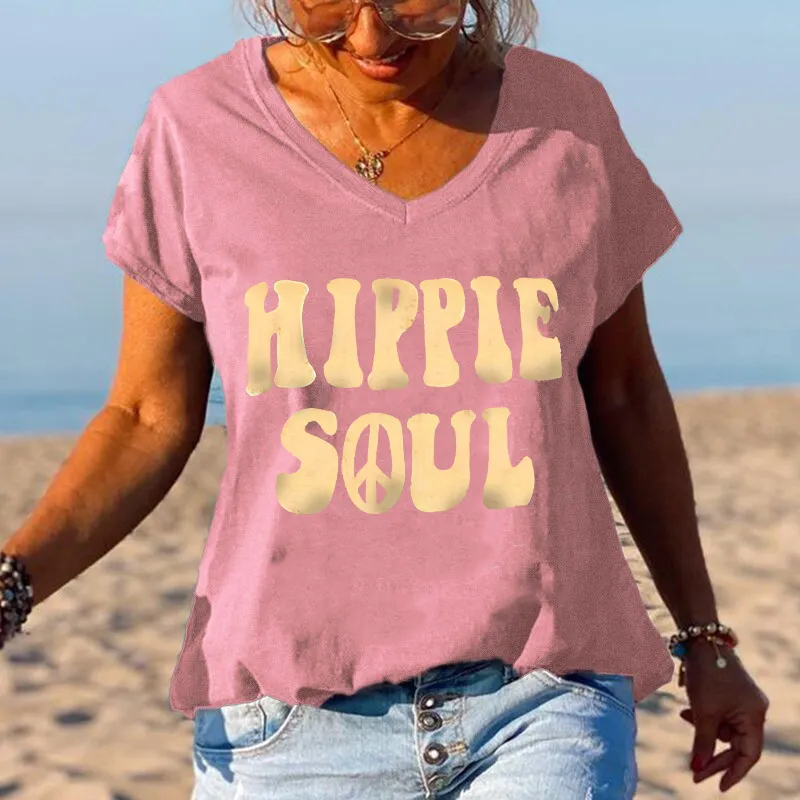 Simple Hippie Soul Short Sleeve Graphic Tees