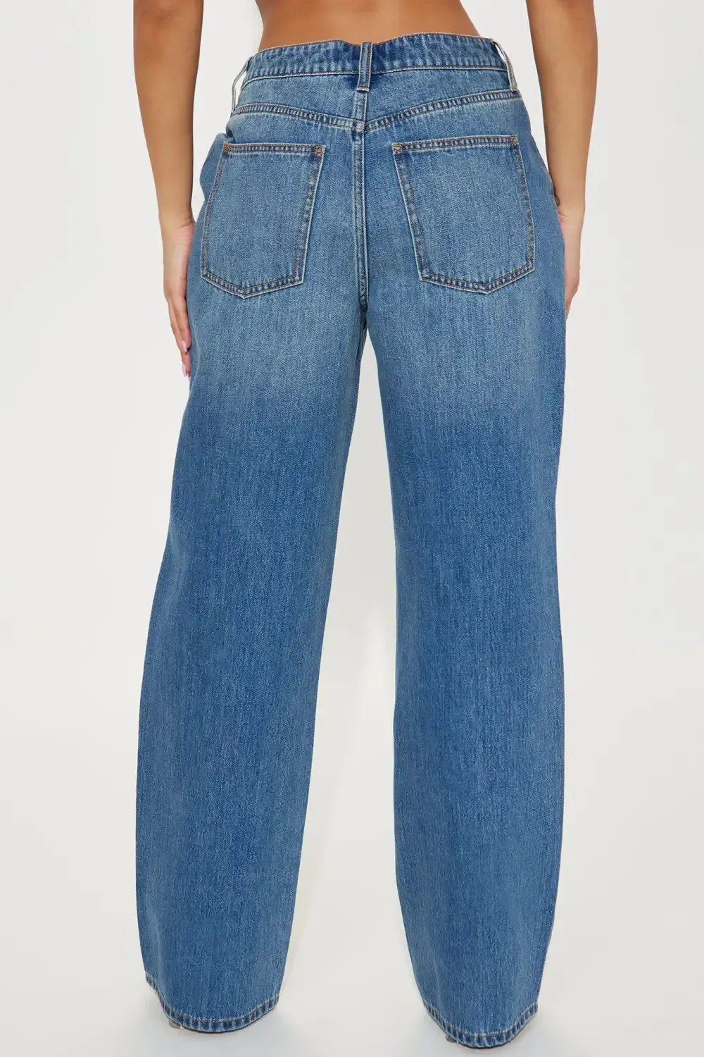 House Party Vintage Baggy Non Stretch Jeans - Dark Wash