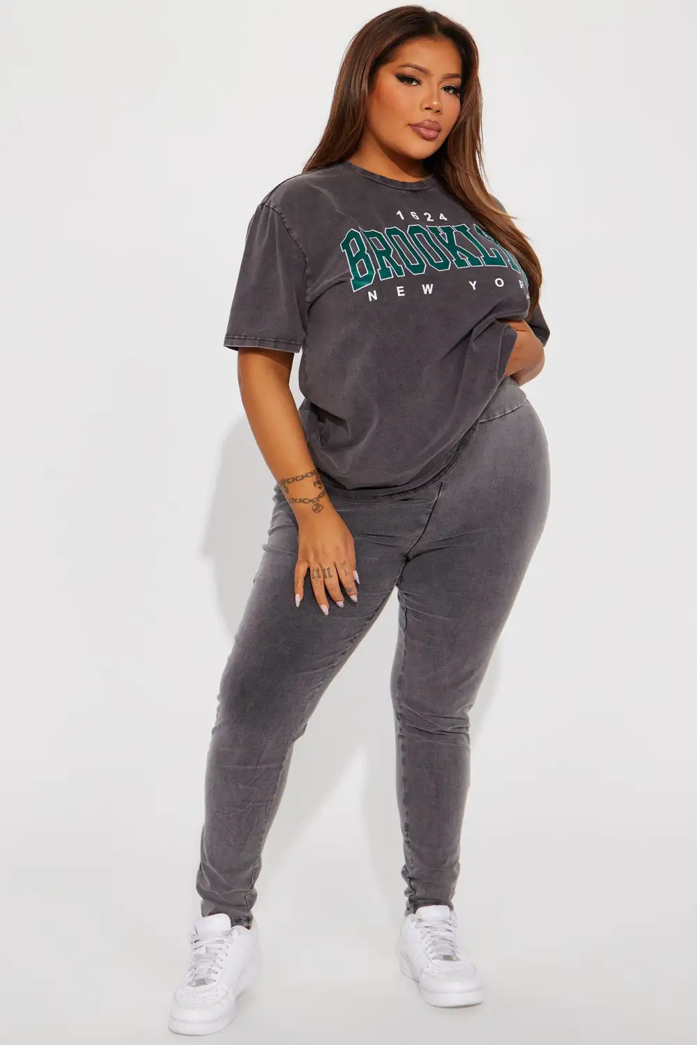 Brooklyn Mineral Wash Legging Set - Black