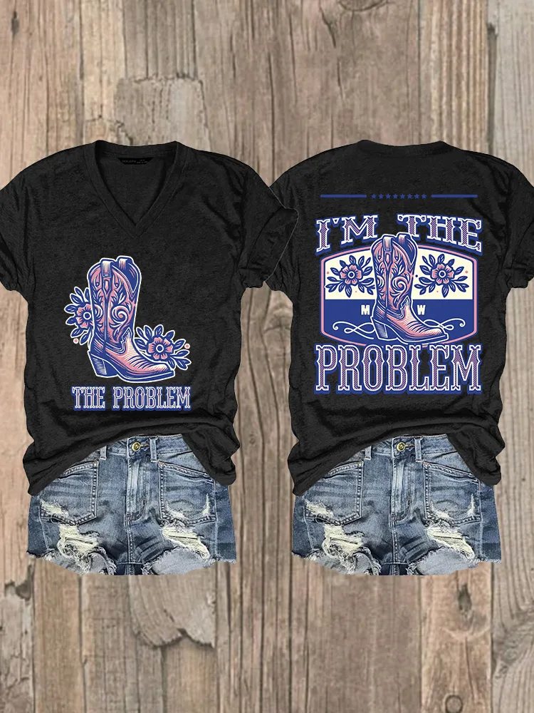 Women'S I Am The Problem Tour 2025 V-Neck T-Shirt