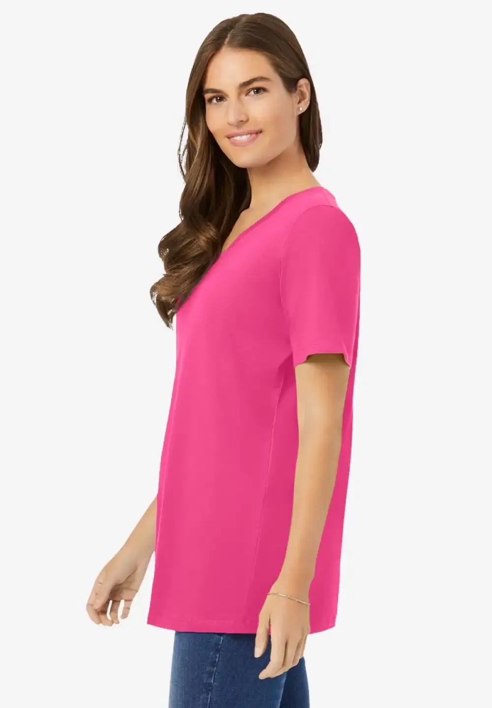 Perfect Short-Sleeve V-Neck Tee