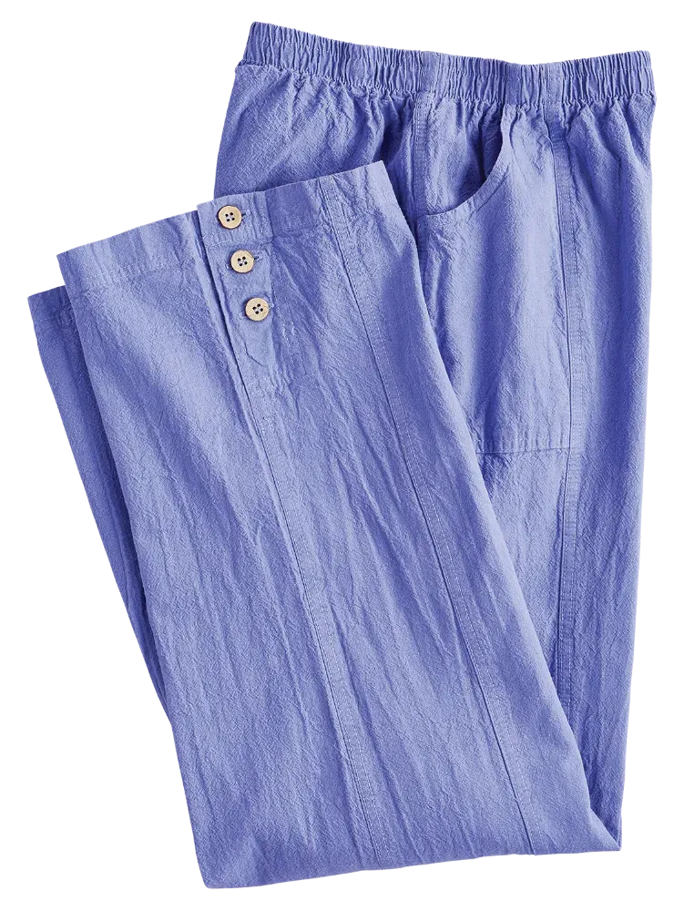 Women's Crinkle Cotton Ankle-Length Pants