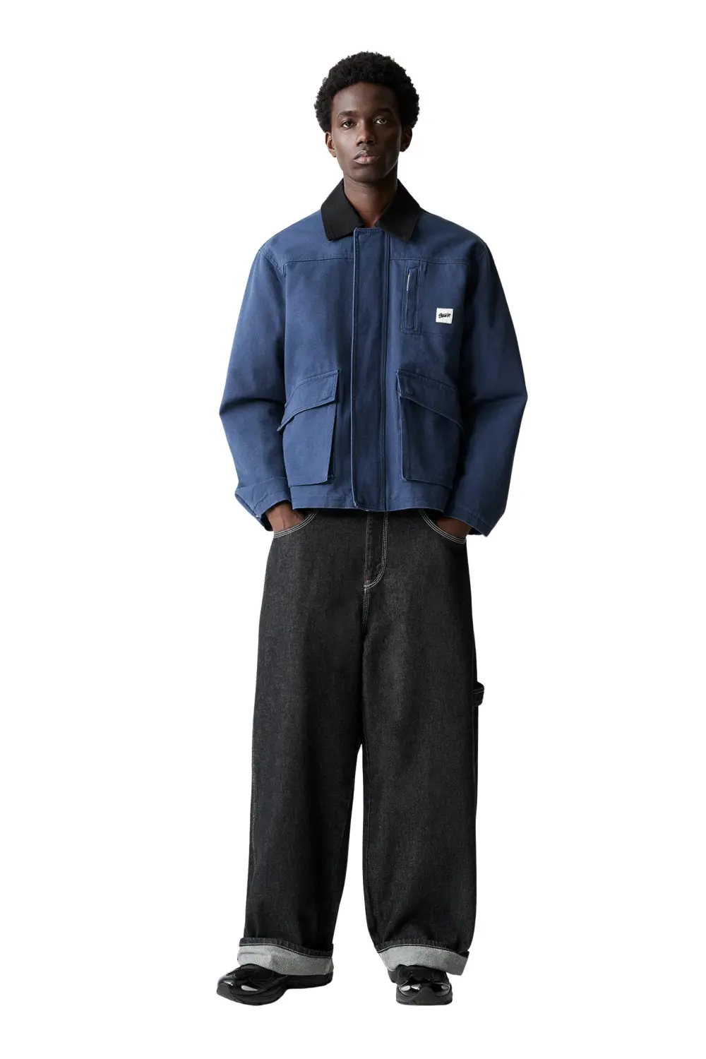 Super baggy carpenter jeans with turn-up hems