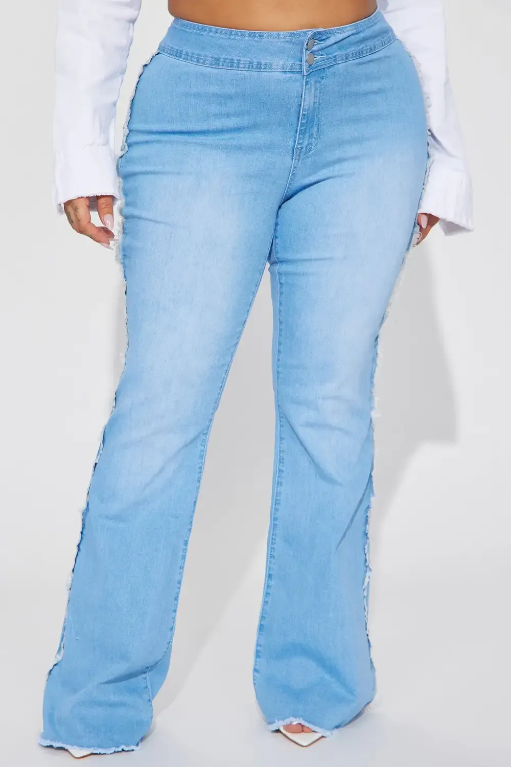Missed Your Chance Stretch Flare Jeans - Light Wash