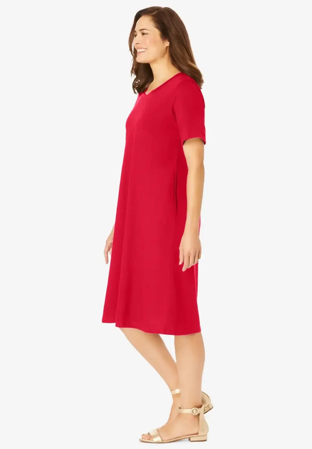 Perfect Short-Sleeve Crewneck Tee Dress