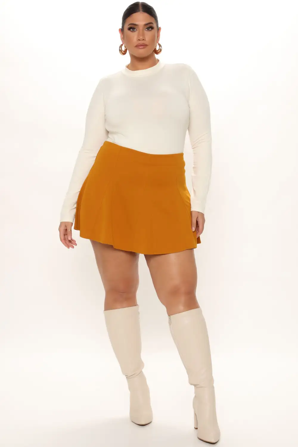 Melanie Mock Neck Bodysuit - Cream