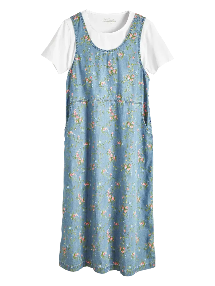 Ella Simone Floral Denim Jumper