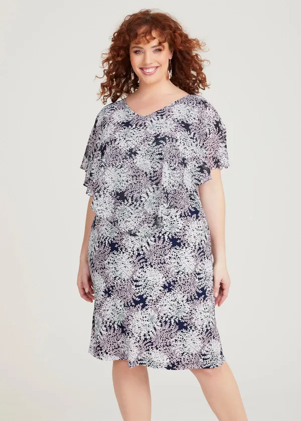 Chiffon Overlay Shift Dress