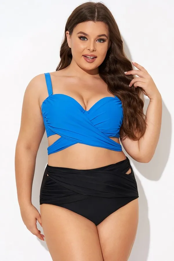 Black & White Polka Dots Underwire Bikini Top