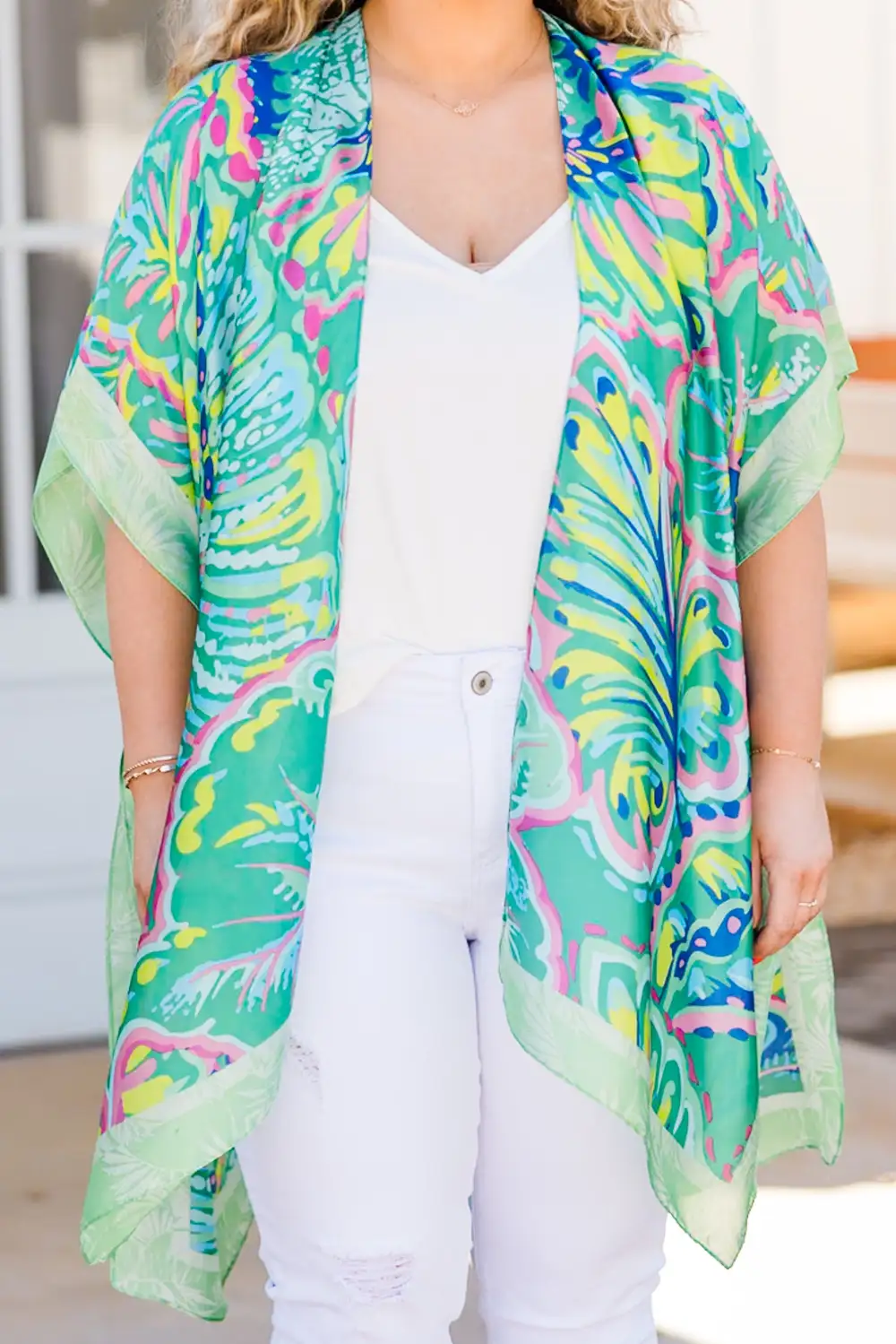 Tropical Palm Trees Kimono, Green