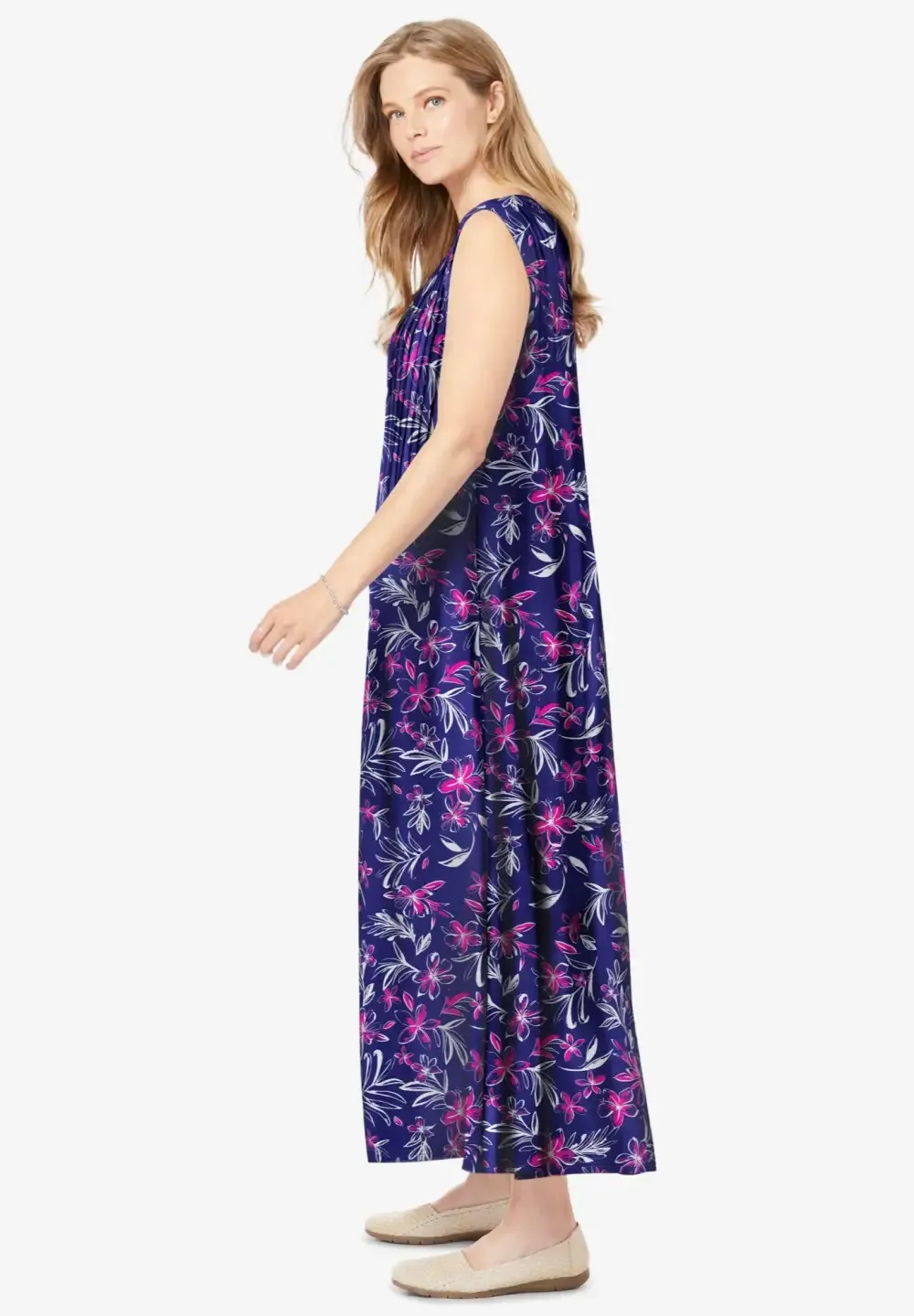 Pintucked Sleeveless Dress