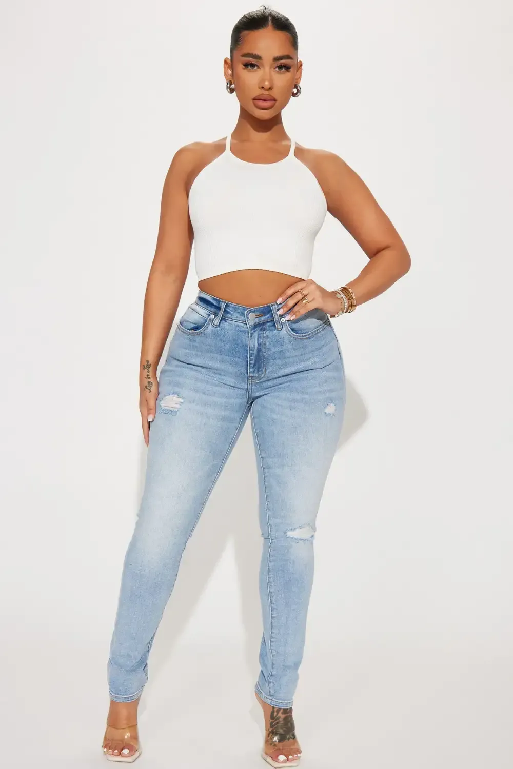 Seven Heavens Stretch Skinny Jeans - Light Wash