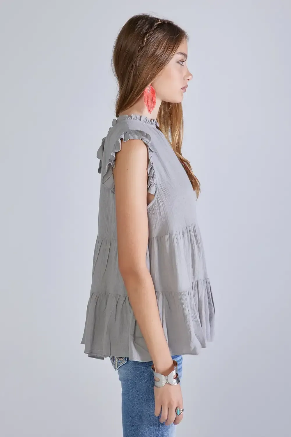 Tiered Sleeveless Top