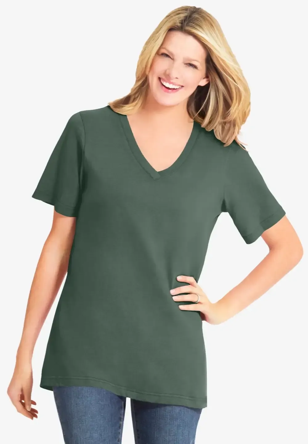 Perfect Short-Sleeve V-Neck Tee