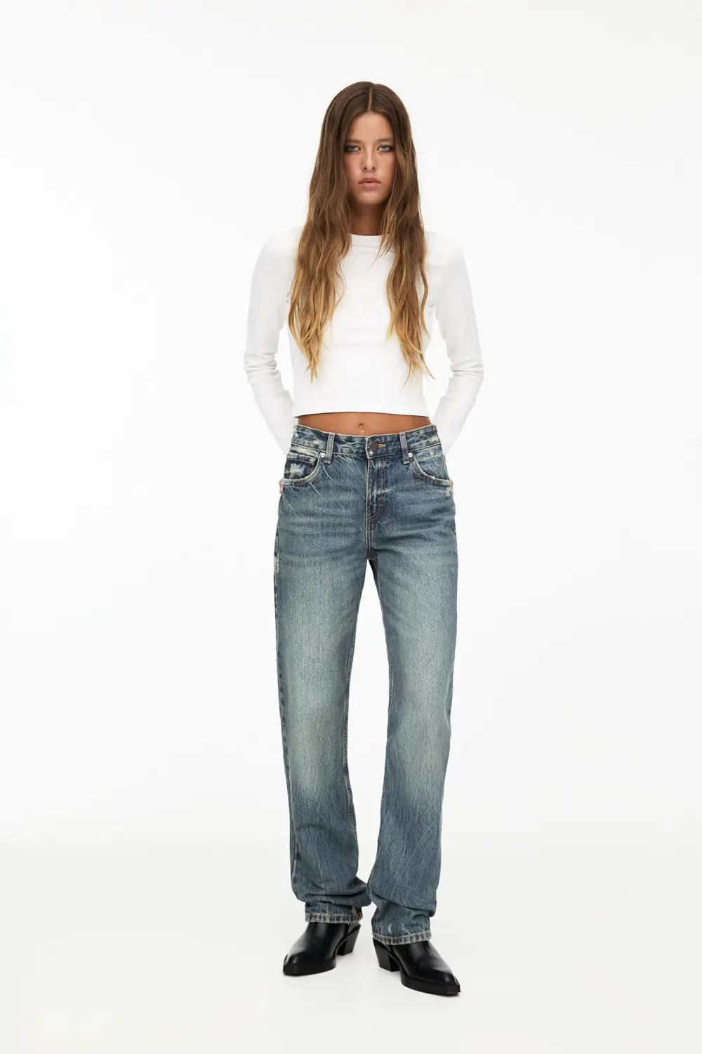 Jeans rectos tiro medio
