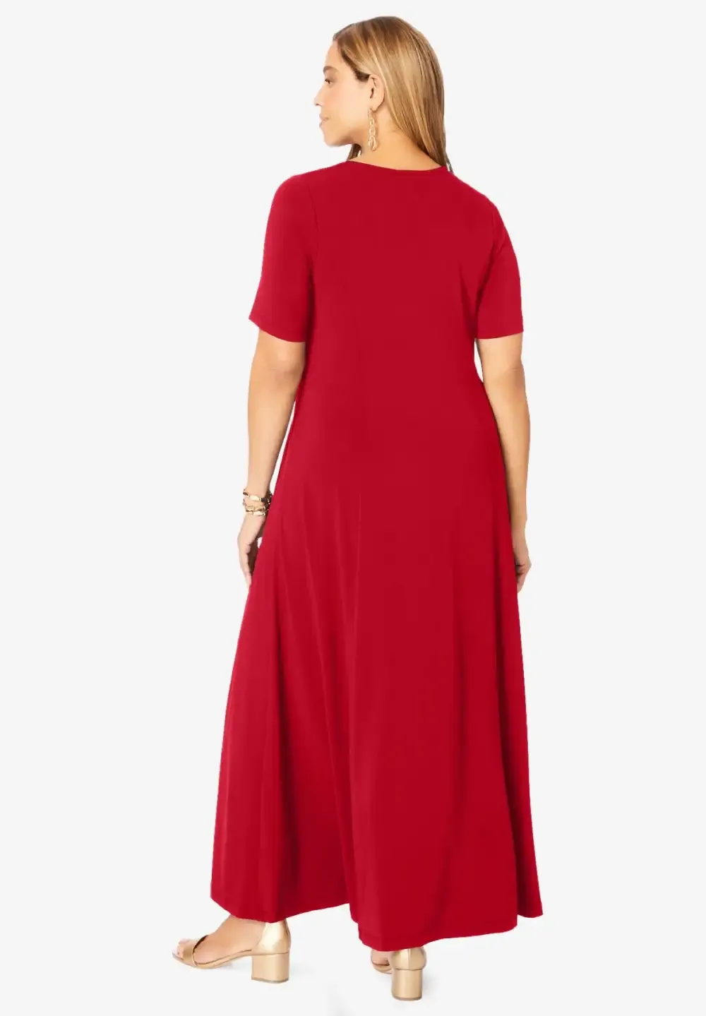 Stretch Knit Sweetheart Maxi Dress