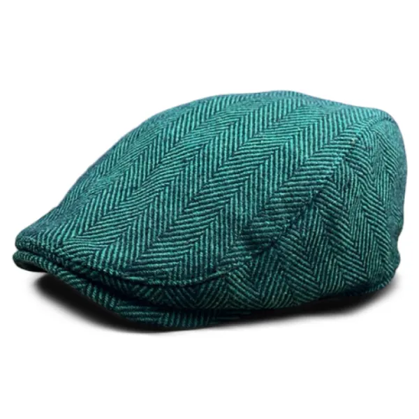 The Irish Boston Scally Cap - Green Herringbone