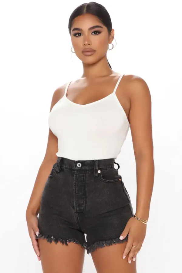Pinch Me High Waisted Denim Shorts - Black