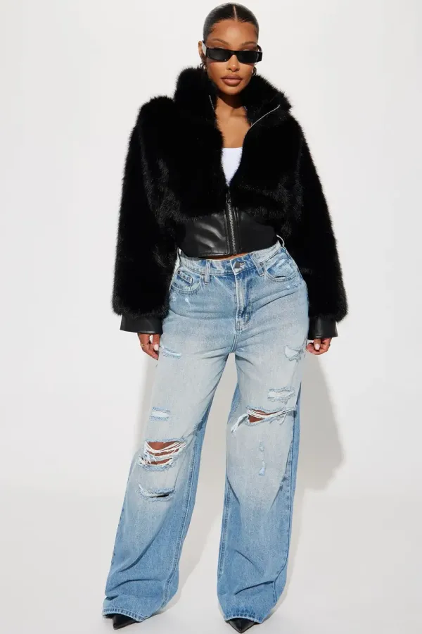 Cozy With You Faux Fur Jacket - Black