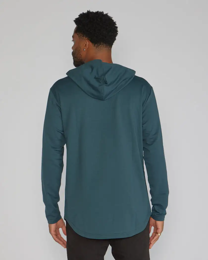 Hooded Drop-Cut Long Sleeve