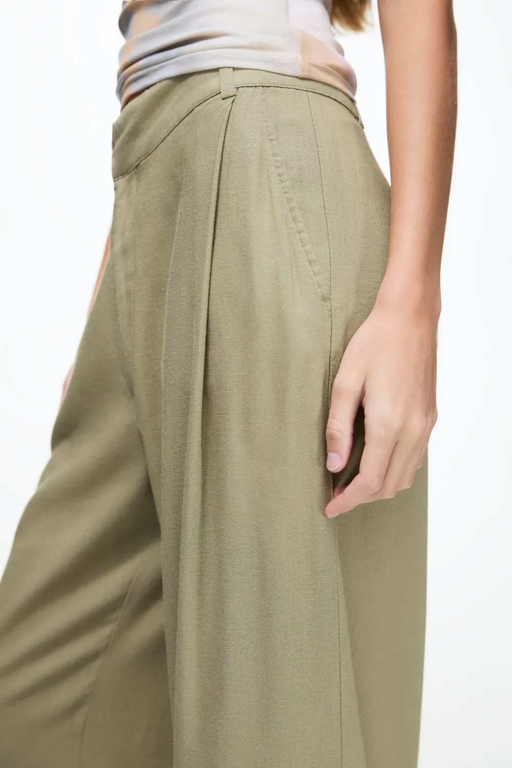 Pantalón de vestir fluido con lino