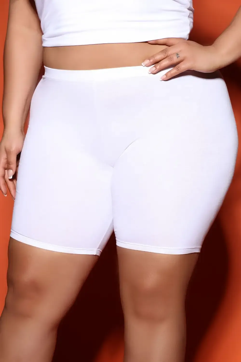 Natalee Biker Shorts - White