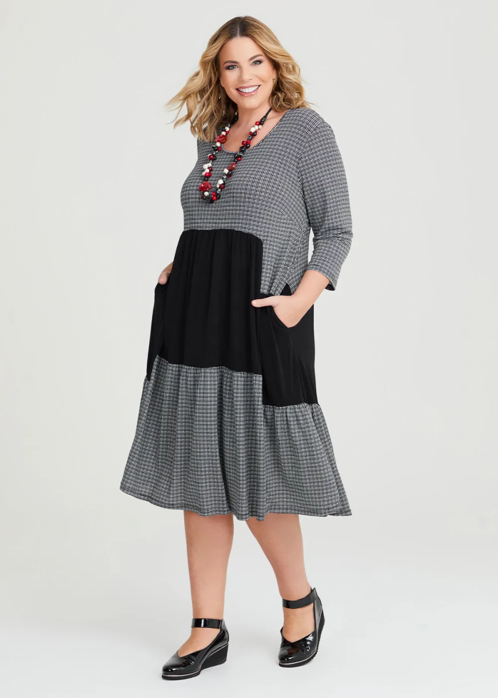 Mini Check Tier Dress