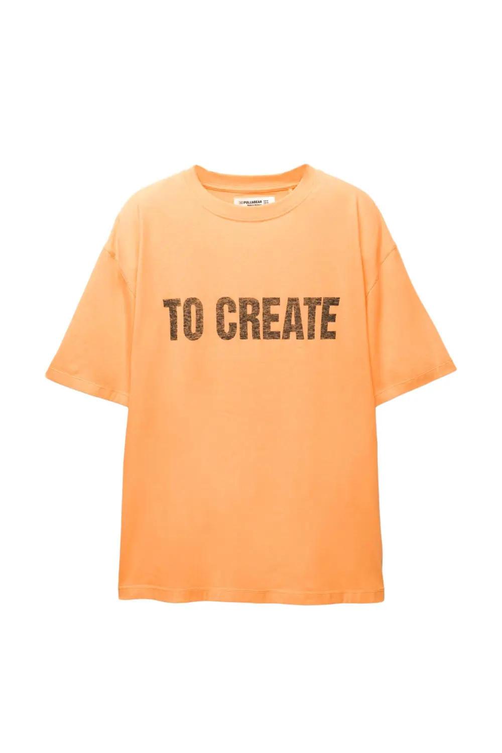 Camiseta naranja texto