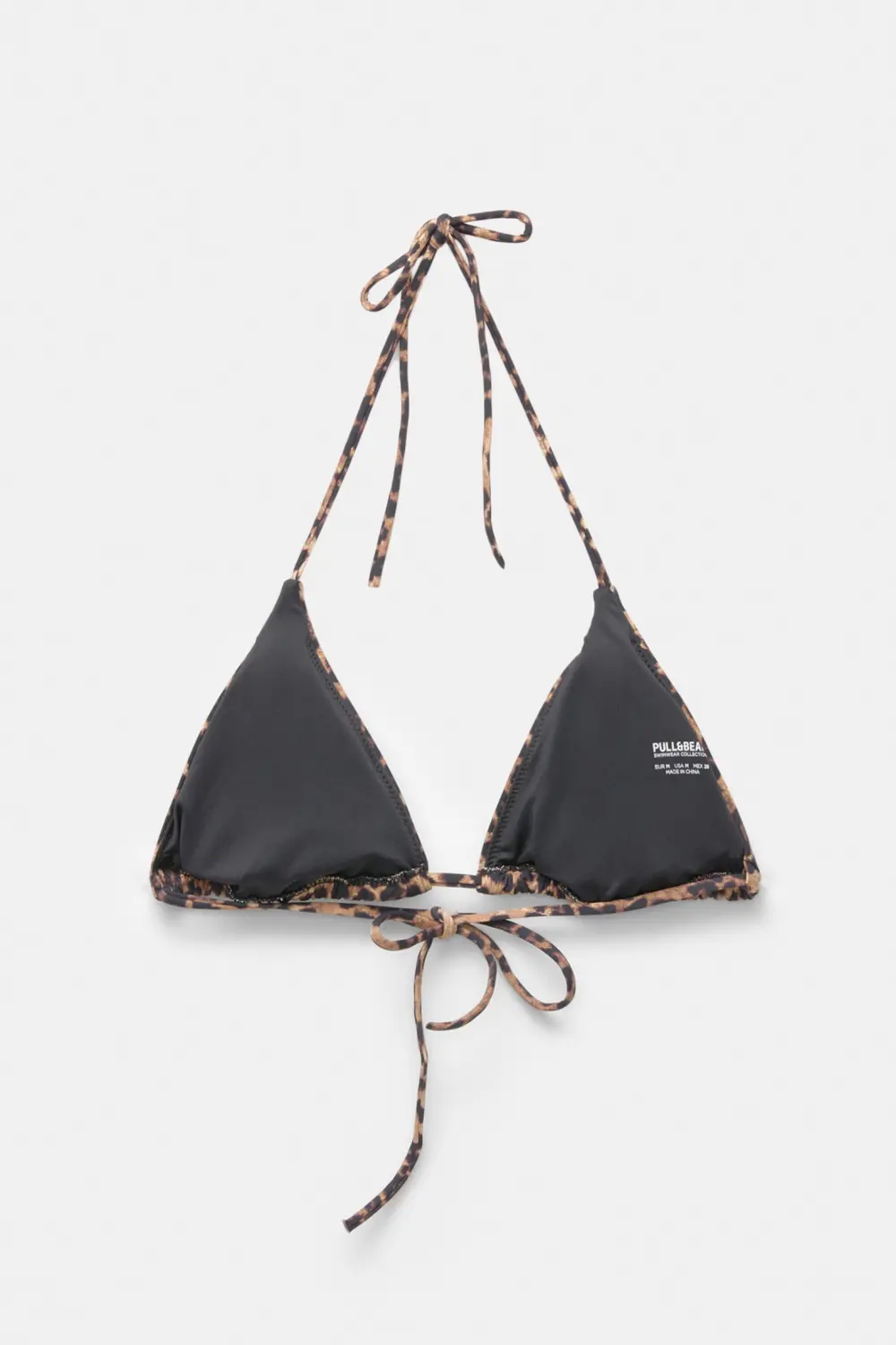 Leopard print triangle bikini top