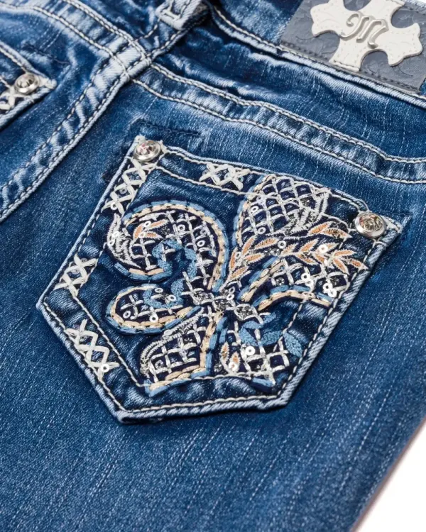 Girls Fleur Glass Straight Jeans
