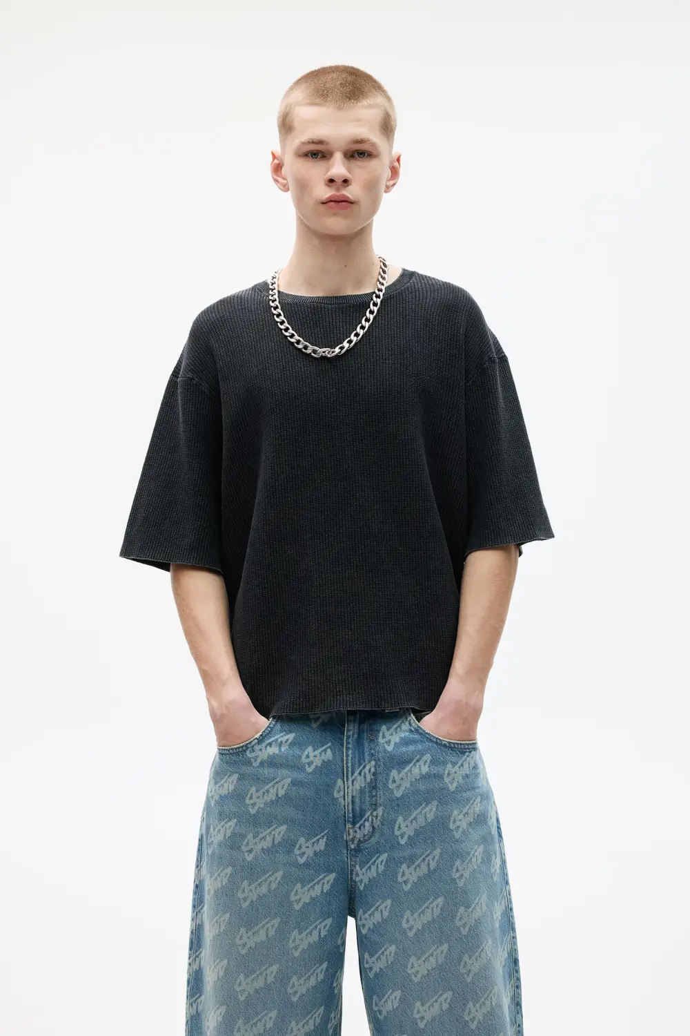 Waffle-knit STWD T-shirt