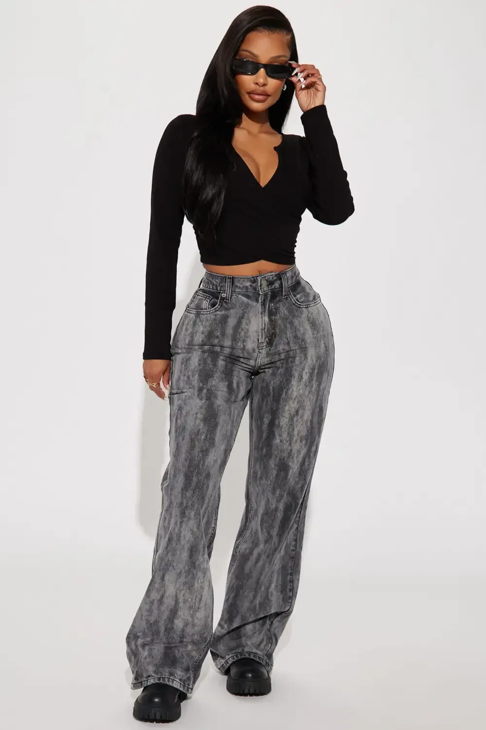 Astoria Non Stretch Baggy Jeans - Grey