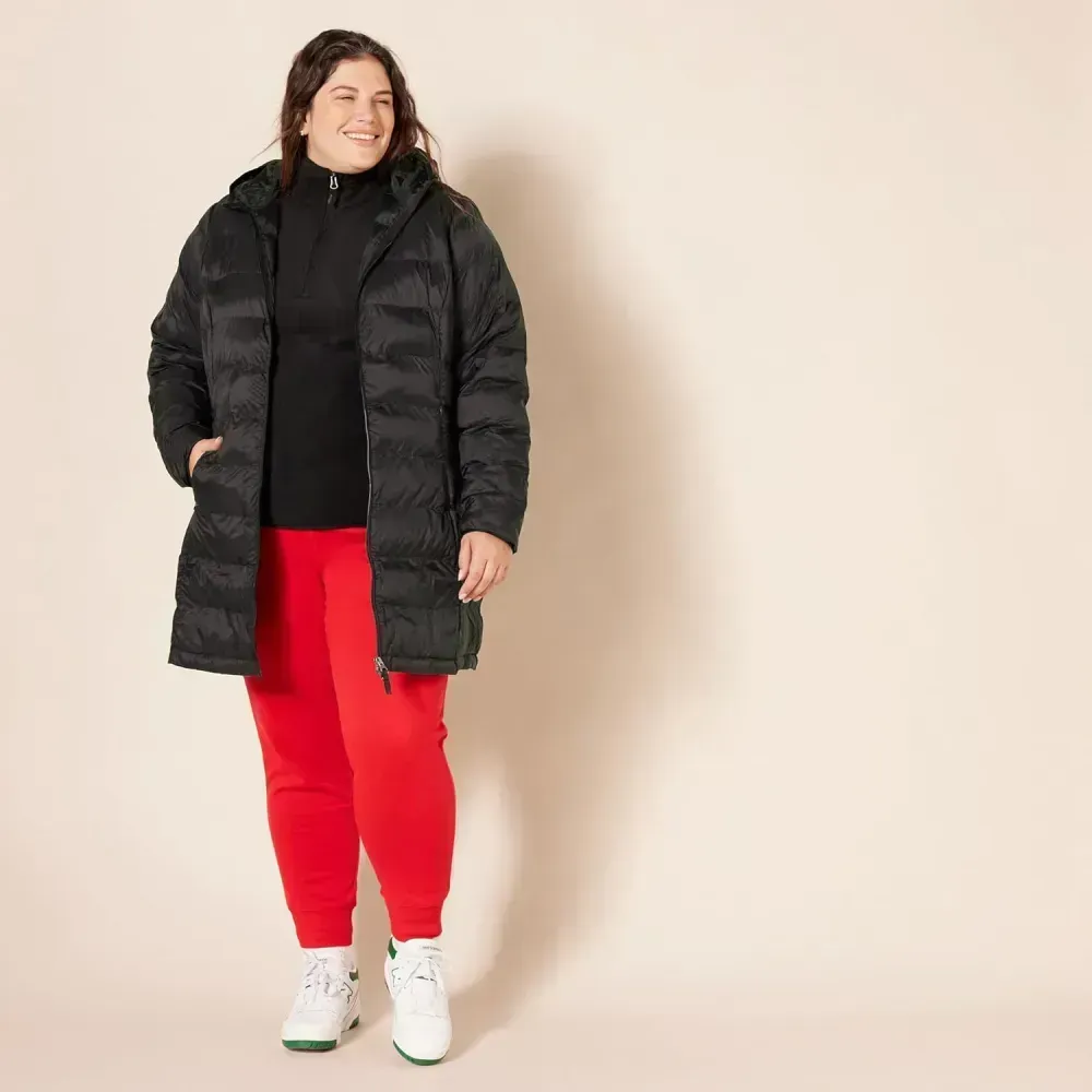 Women's Lightweight Water-Resistant Hooded Puffer Coat (Available in Plus Size)
