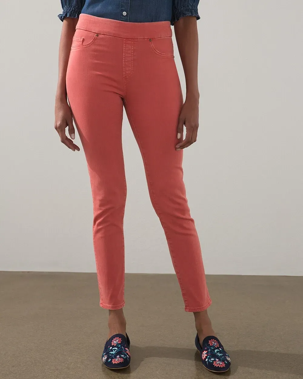 Denim Pull-On Ankle Jeggings