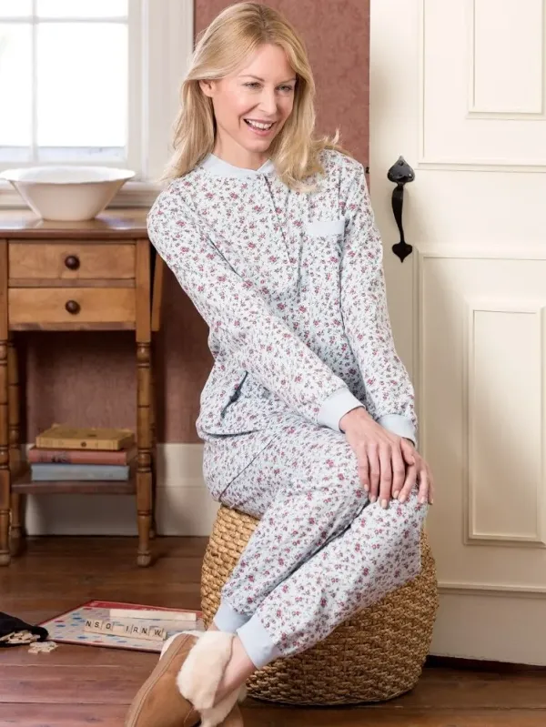 Women's Cotton Jersey Knit Ski Pajama Set