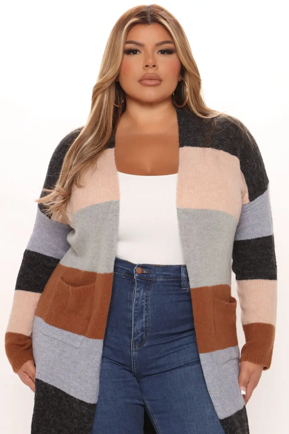 Common Interests Colorblock Cardigan - Black/combo