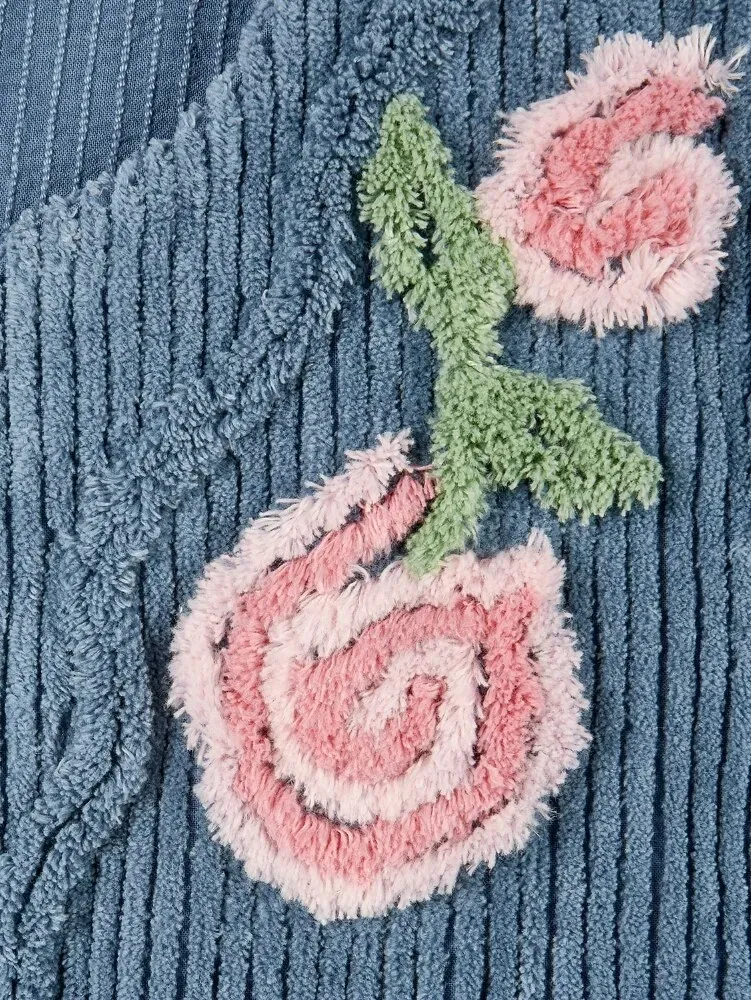 Chenille Blossom Button-Front Bed Jacket