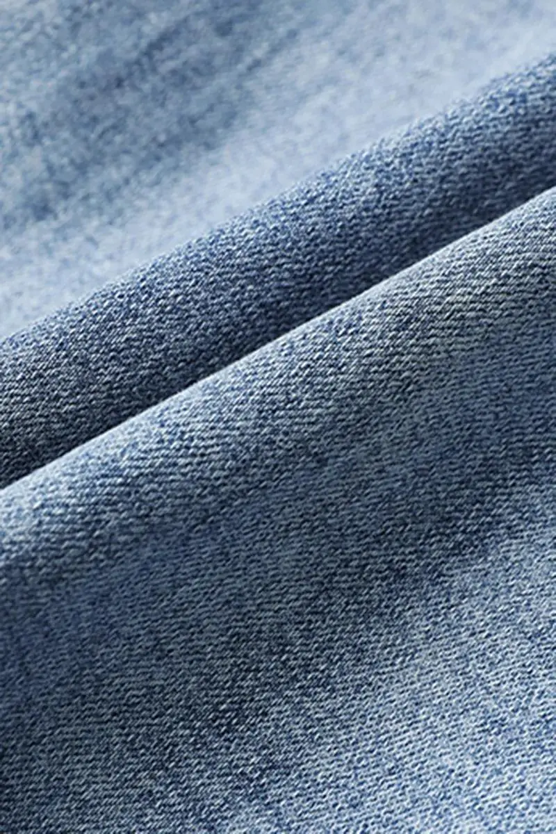Cut & Sew Button Fly Mid Waist Flare Jeans