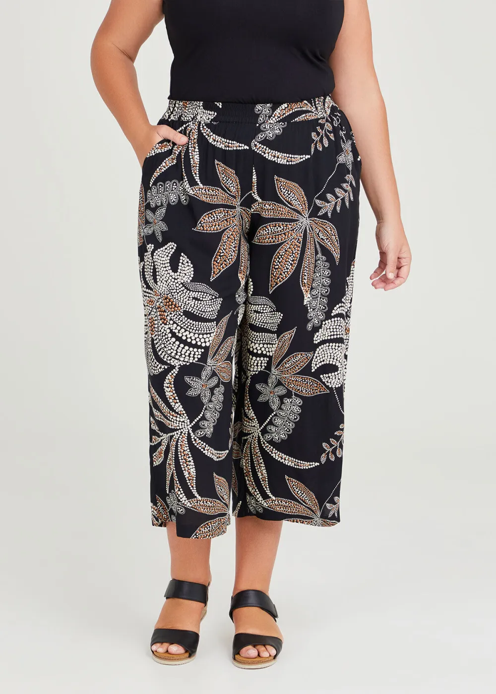 Natural Foliage Crop Pant