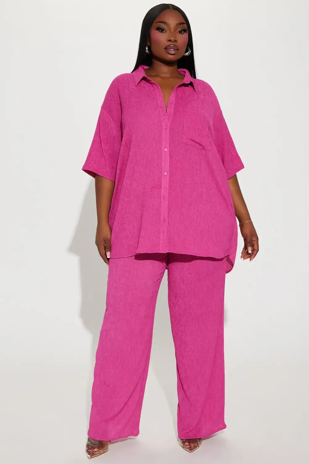 Vacay Vibes Pant Set - Fuchsia