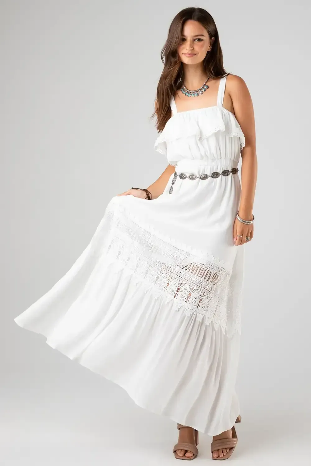 Goddess Crochet Maxi Dress