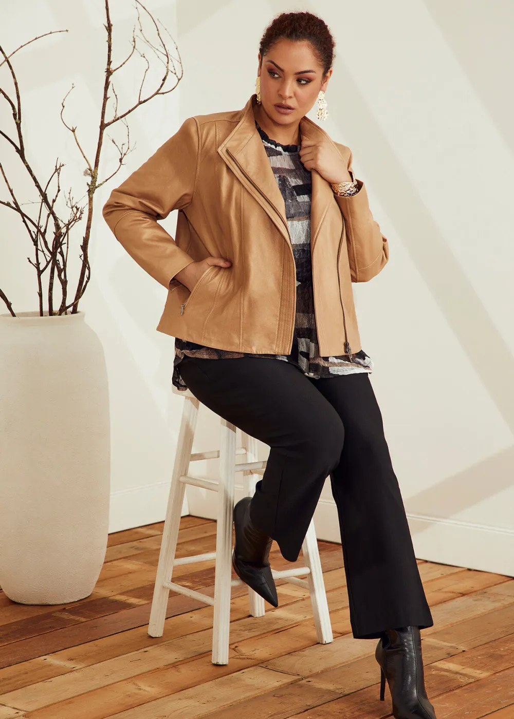 Metallic Leather Jacket