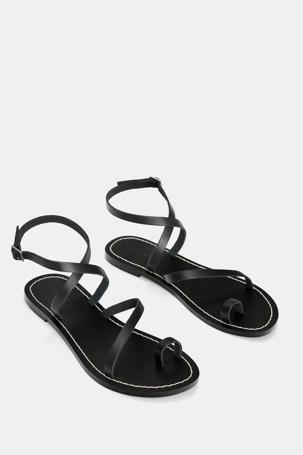 Sandalias planas piel