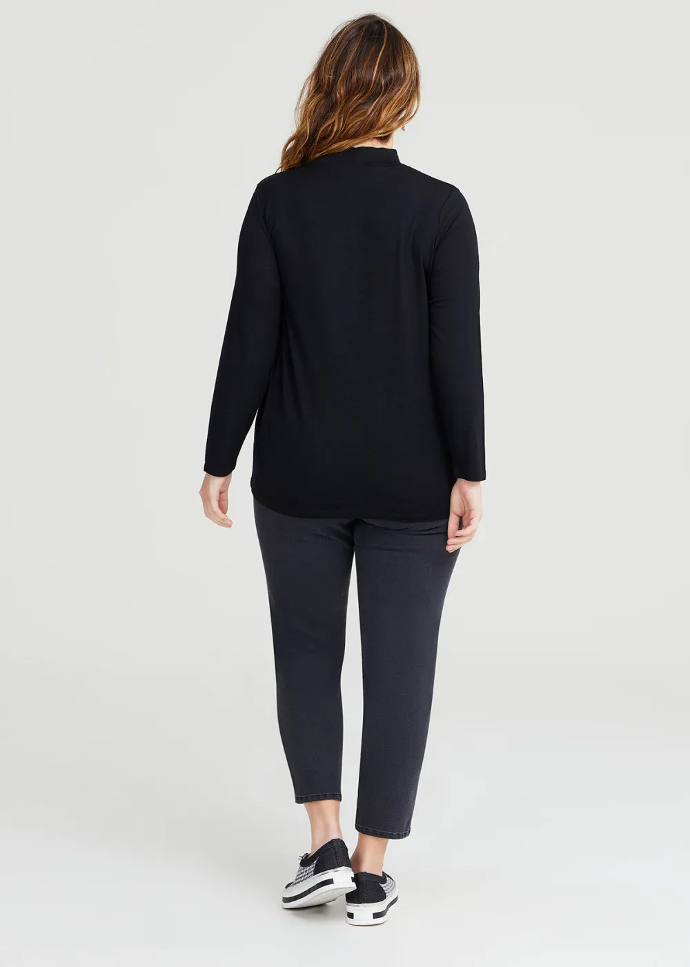 Wool Bamboo Mock Neck Top