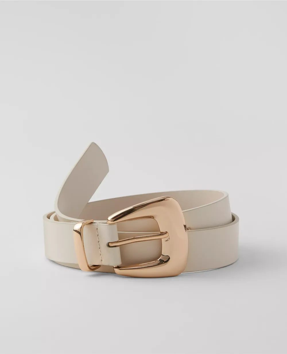Chunky Buckle Leather Belt