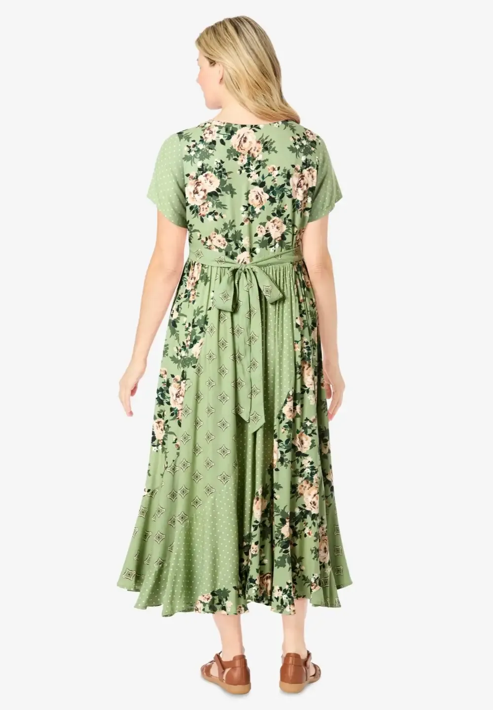 Mixed Print Maxi Dress